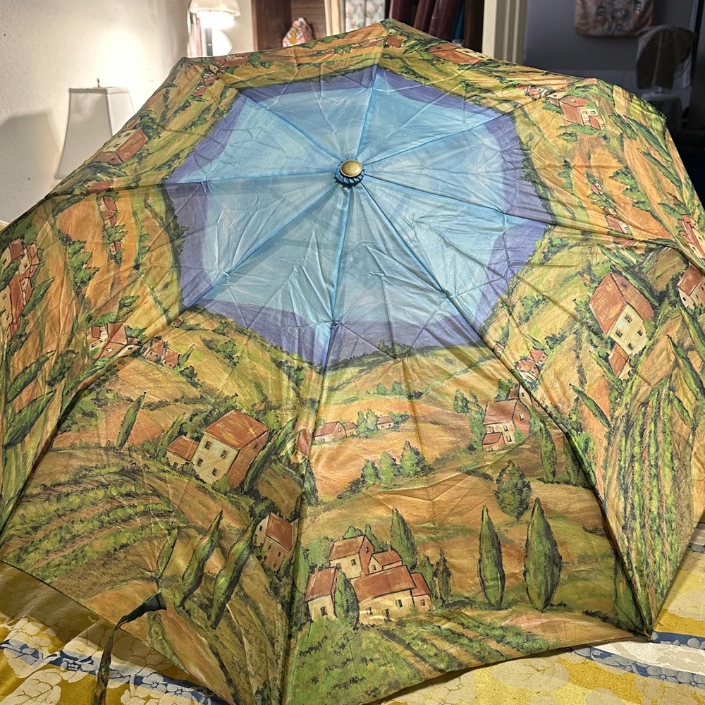 Van Gogh-like Scenic Landscape Umbrella